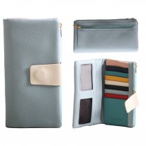 7272 TEAL LARGE TABBED PURSE WITH MULTICOLOURED CREDIT CARD SLOT