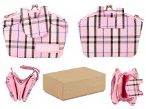 7156 PINK DOUBLE ZIP & FRAME PURSE BOX OF 12