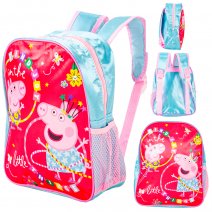 24205 PINK/BLUE PEPPA PIG PREMIUM STANDARD KIDS BACKPACK