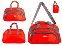 163S RED/GREY SMALL HOLDALL UNISEX BAG WITH ADJUSTABLE STRAP