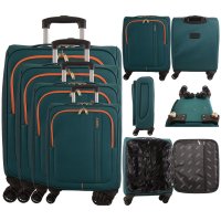 AR721 PEACOCK BLUE TRAVEL TROLLEY SET OF 4 AR721 PEACOCK BLUE TRAVEL TROLLEY SET OF 4