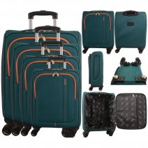 AR721 PEACOCK BLUE TRAVEL TROLLEY SET OF 4