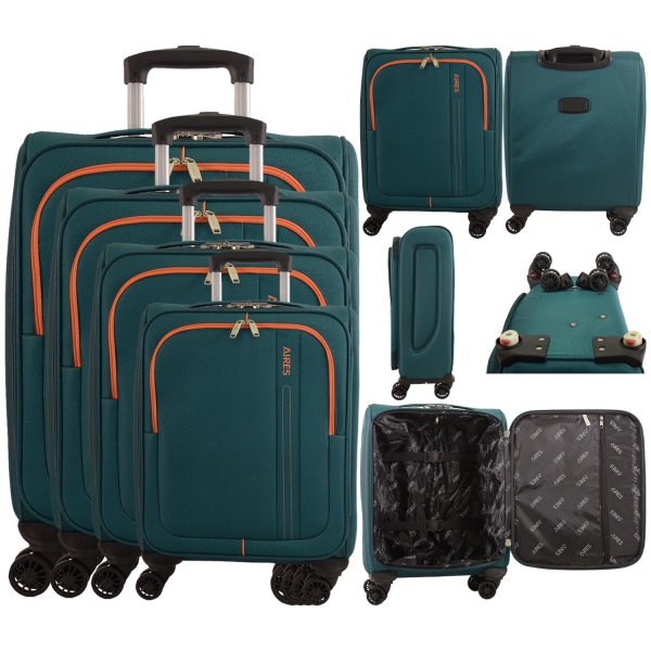 AR721 PEACOCK BLUE TRAVEL TROLLEY SET OF 4