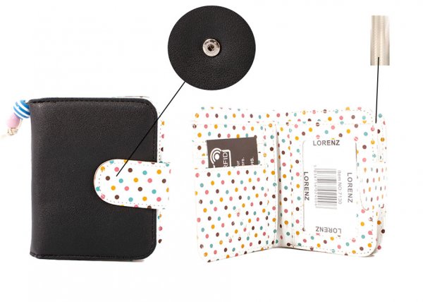 7130 LORENZ BLACK POLKA DOT PURSE