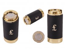 8605 £1 Coin Holder Black Leather