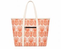 3408/Coral Pineapples Top Zip Tote/Beach 3408/Coral Pineapples Top Zip Tote/Beach