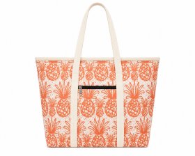 3408/Coral Pineapples Top Zip Tote/Beach
