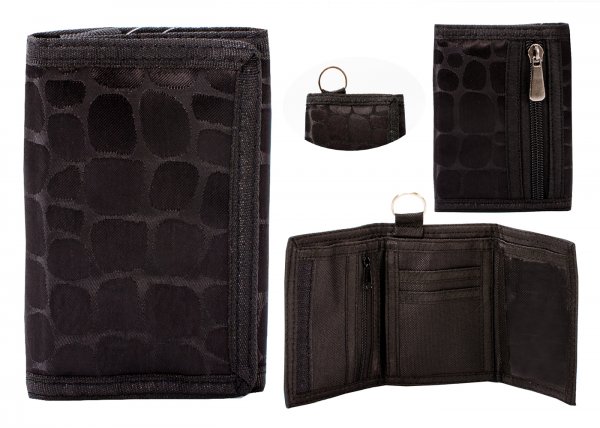 LL-90P CHEETAH BLACK UNISEX VELCRO POLYESTER WALLET