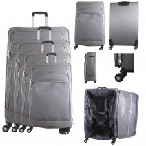 N516 GREY TRAVEL TROLLEY SUITCASE SET OF 4