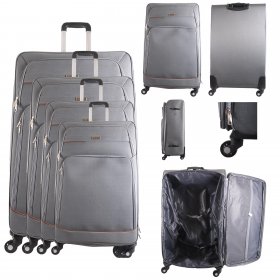 N516 GREY TRAVEL TROLLEY SUITCASE SET OF 4