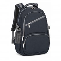 2596 Black/Light Grey Denim Look Backpack