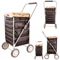 6963/S BLK/BEIGE 4-WHEEL SHOPPING TROLLEY