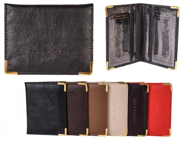 3714 Black Cow Hide Travel Card Holder