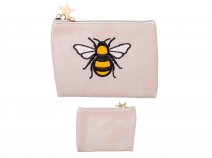 CP06 CREAM BEE APPLIQUE MINI PURSE