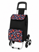6960 Multi Flowers 6 Wheel Stair Climber Shopping Trolley