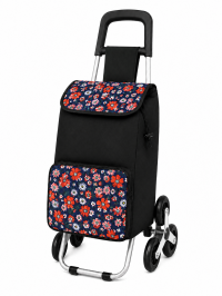 6960 Multi Flowers 6 Wheel Stair Climber Shopping Trolley