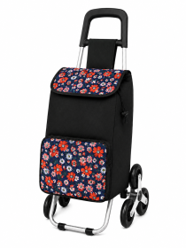 6960 Multi Flowers 6 Wheel Stair Climber Shopping Trolley