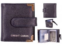 7310 NAVY GRAINED PU RFID 20 LEAF CARD CASE WITH FLAP