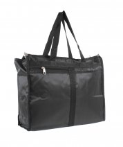 2495 BLACK ECONOMY TOP ZIP SHOPPER WITH FRONT ZIP