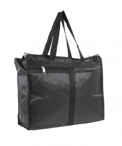 2495 BLACK ECONOMY TOP ZIP SHOPPER WITH FRONT ZIP