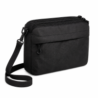 2427 Black Triple Top Zip Ripstop Polyster W Front Zip 2427 Black Triple Top Zip Ripstop Polyster W Front Zip