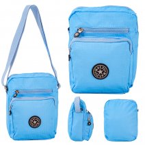 LL-223 BLUE RND X-BODY BAG WITH ADJUSTABLE STRAP