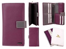 10217 PURPLE MULTI RFID GENUINE LEATHER LADIES PURSE