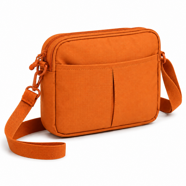 2426 Orange Double Top Zip Ripstop Polyster W Front Zip