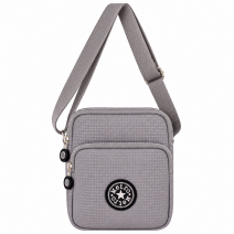 LL-222 Grey Round X-Body Bag With Adjustable Strap (New)