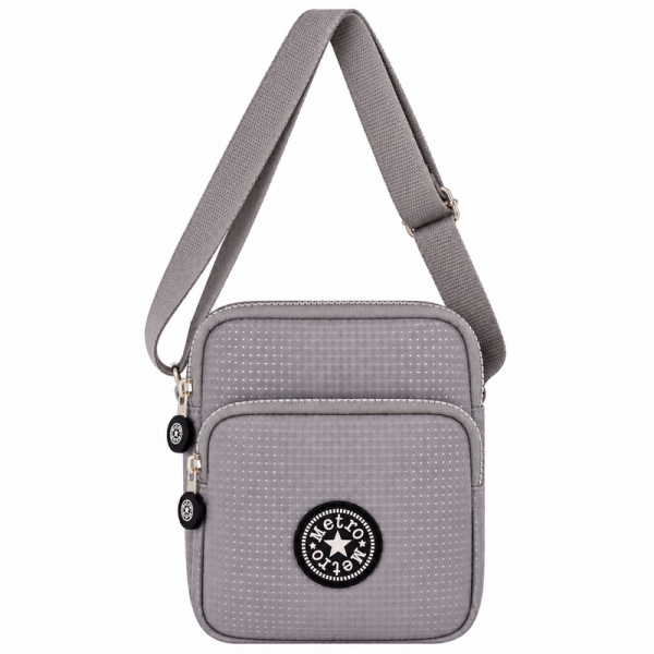 LL-222 Grey Round X-Body Bag With Adjustable Strap (New)