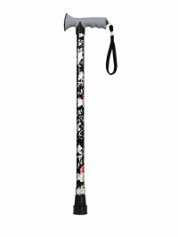 2885 Black Magnolia Floral Adjustable Walking Stick 2885 Black Magnolia Floral Adjustable Walking Stick