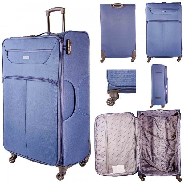 1975 NAVY 32'' TRAVEL TROLLEY SUITCASE [1975 NAVY 32'' SUITCASE] : MF  Handbags