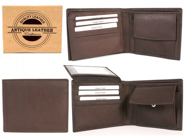 031 BROWN ANTIQUE LEATHER RFID WALLET