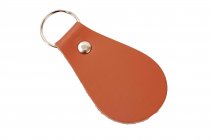 TAN LEATHER OVAL KEY RING