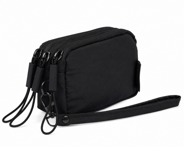 2298 Black Three Top Zip Compartments