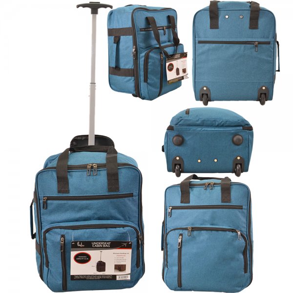 TR-002 PEACOCK BLUE EASYJET UNDERSEAT CABIN SIZE 2-WHEELED BAG
