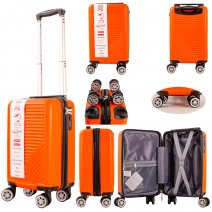 T-HC-US-04 ORANGE 15.7'' UNDERSEAT CABIN-SIZE TROLLEY SUITCASE