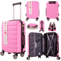 T-HC-US-02 PINK 17.7'' UNDER-SEAT CABIN-SIZE TROLLEY SUITCASE