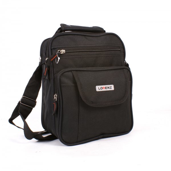 2573 Large Unisex Polyester Bag wth 4 Zips & Pkt BLACK