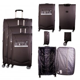 T-SC-02 DARK GREY SET OF 3 TRAVEL TROLLEY SUITCASES