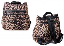 2447 Leopard Backpack ront Zipped Backpack with Front Zip Pocket