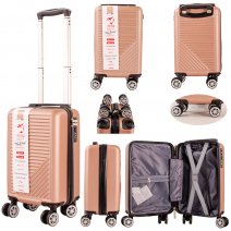 T-HC-US-03 ROSE GOLD 15.7'' UNDERSEAT CABINSIZE TROLLEY SUITCASE