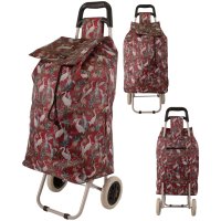 MS-001 RED TWO WHEEL SHOPPING CART CRANE PATTERN