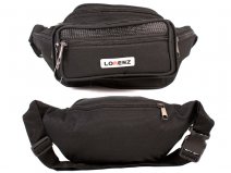 8046 Black Mulit Zip Bumbag-7 Zips & 2 Frnt Pouches