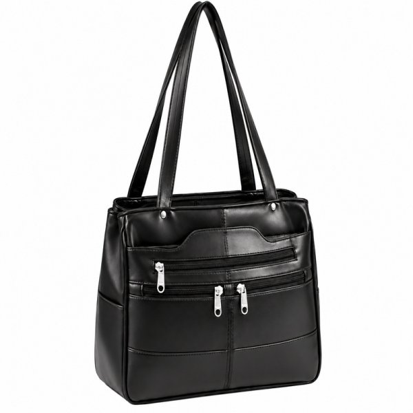 3507 Black Real Leather Shoulder Bag (New)
