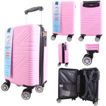 T-HC-US-1624 PINK RYAN AIR CABIN-SIZED TRAVEL TROLLEY SUITCASE
