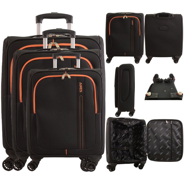 AR721 BLACK TRAVEL TROLLEY SET OF 3