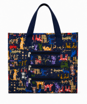 LL-7432P2/NAVY CATS SHOPPING BAG