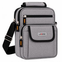 2573 Grey Large Unisex Polyester Bag wth 4 Zips & Pocket (New)