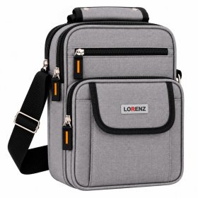 2573 Grey Large Unisex Polyester Bag wth 4 Zips & Pocket (New)